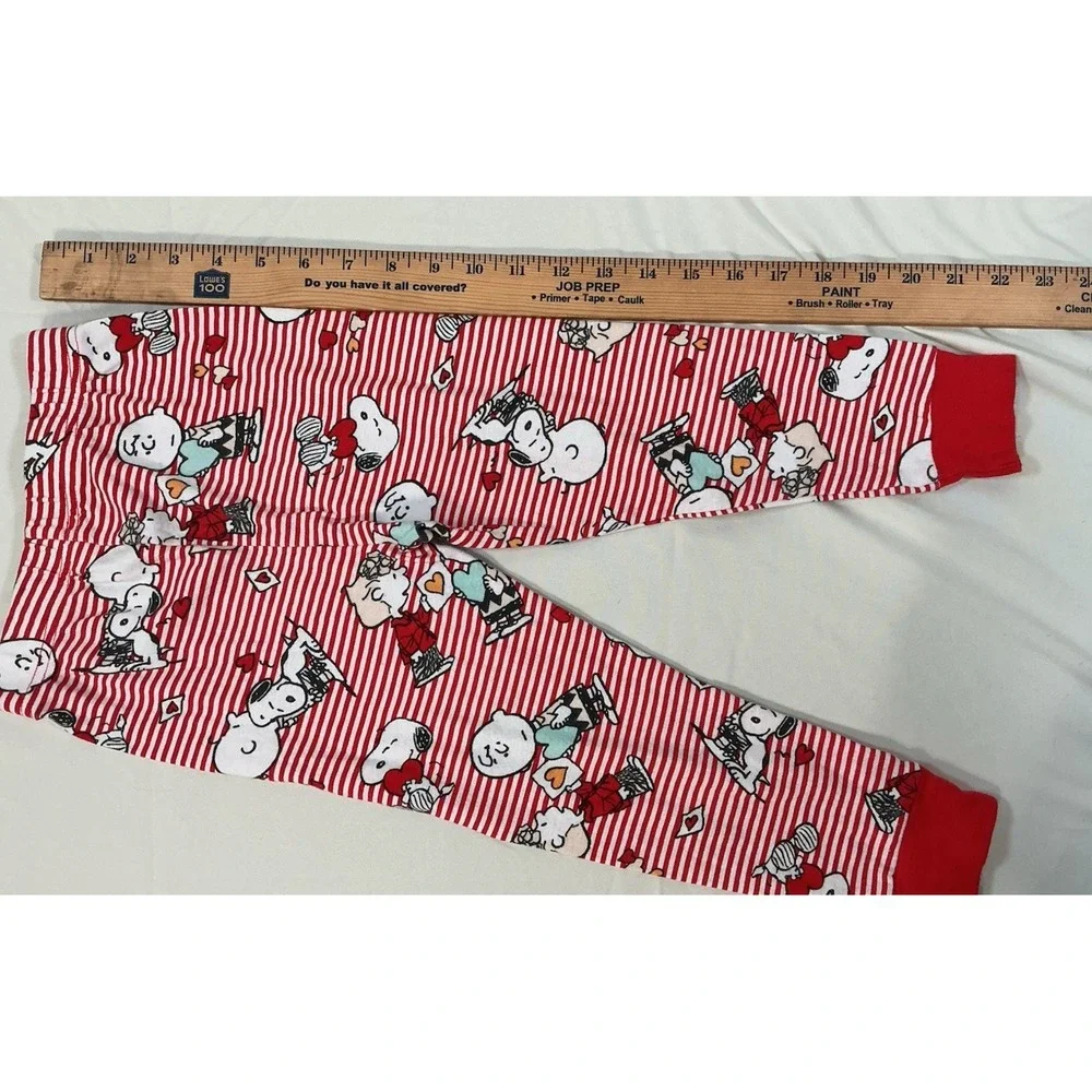 Peanuts Snoopy Woodstock Valentines Pajamas Set 5T Red White